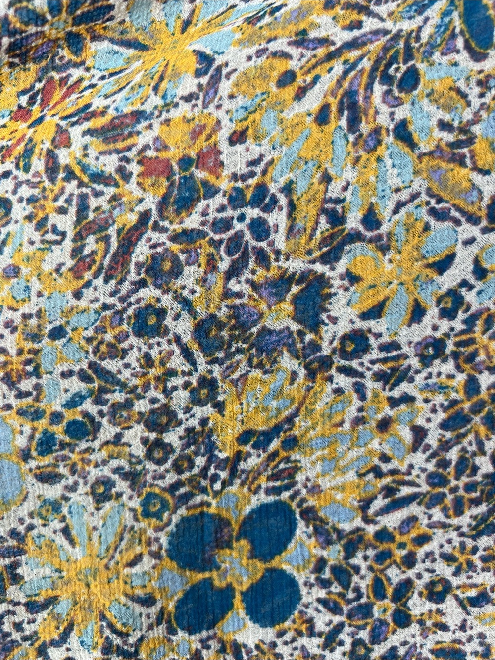 Free People Floral Maxi Dress in Yellow, Blue, Rust and Cream Sheer XS - Picture 7 of 10